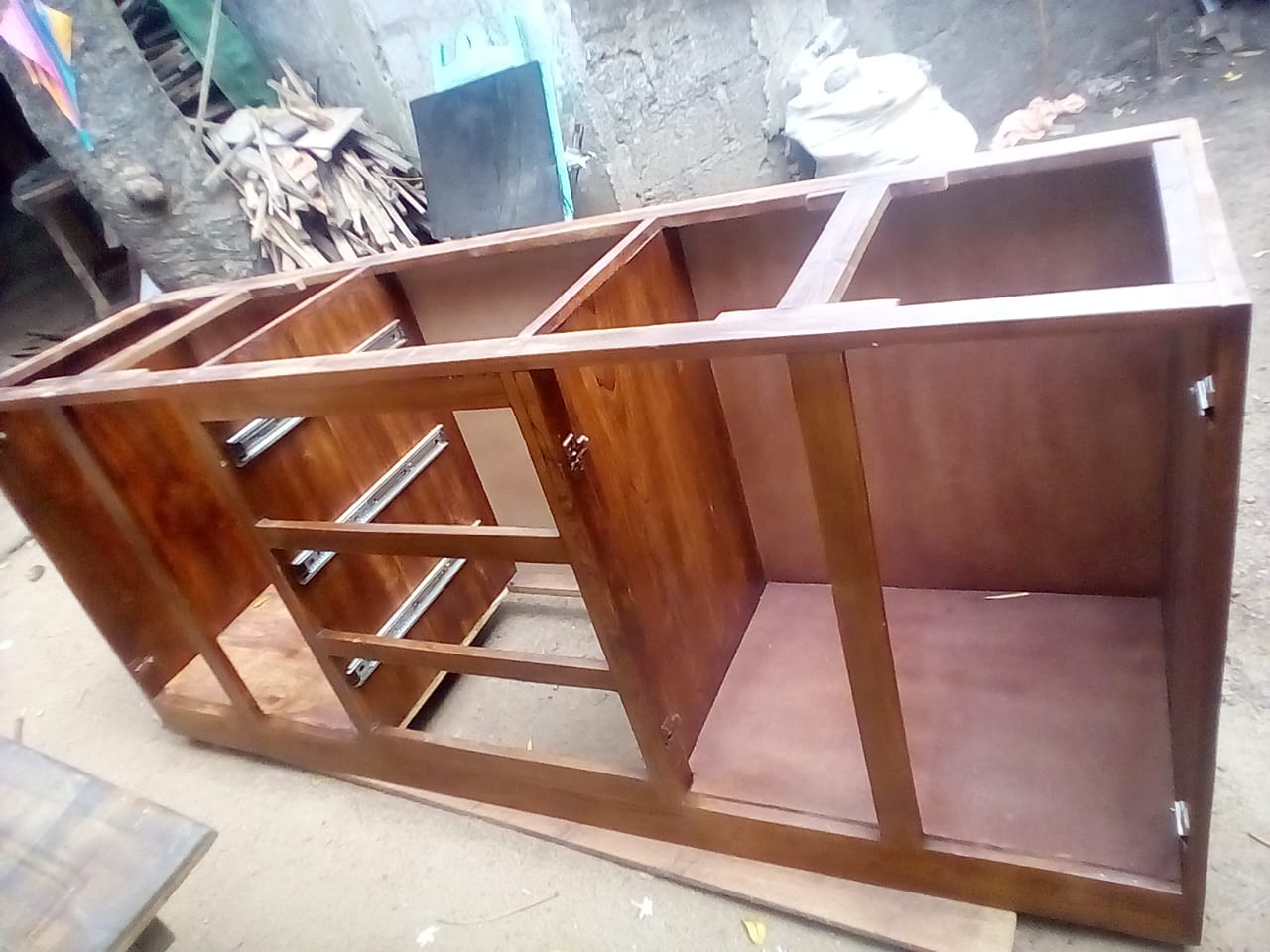 MAHOGANY PANTRY CUPBOARD 